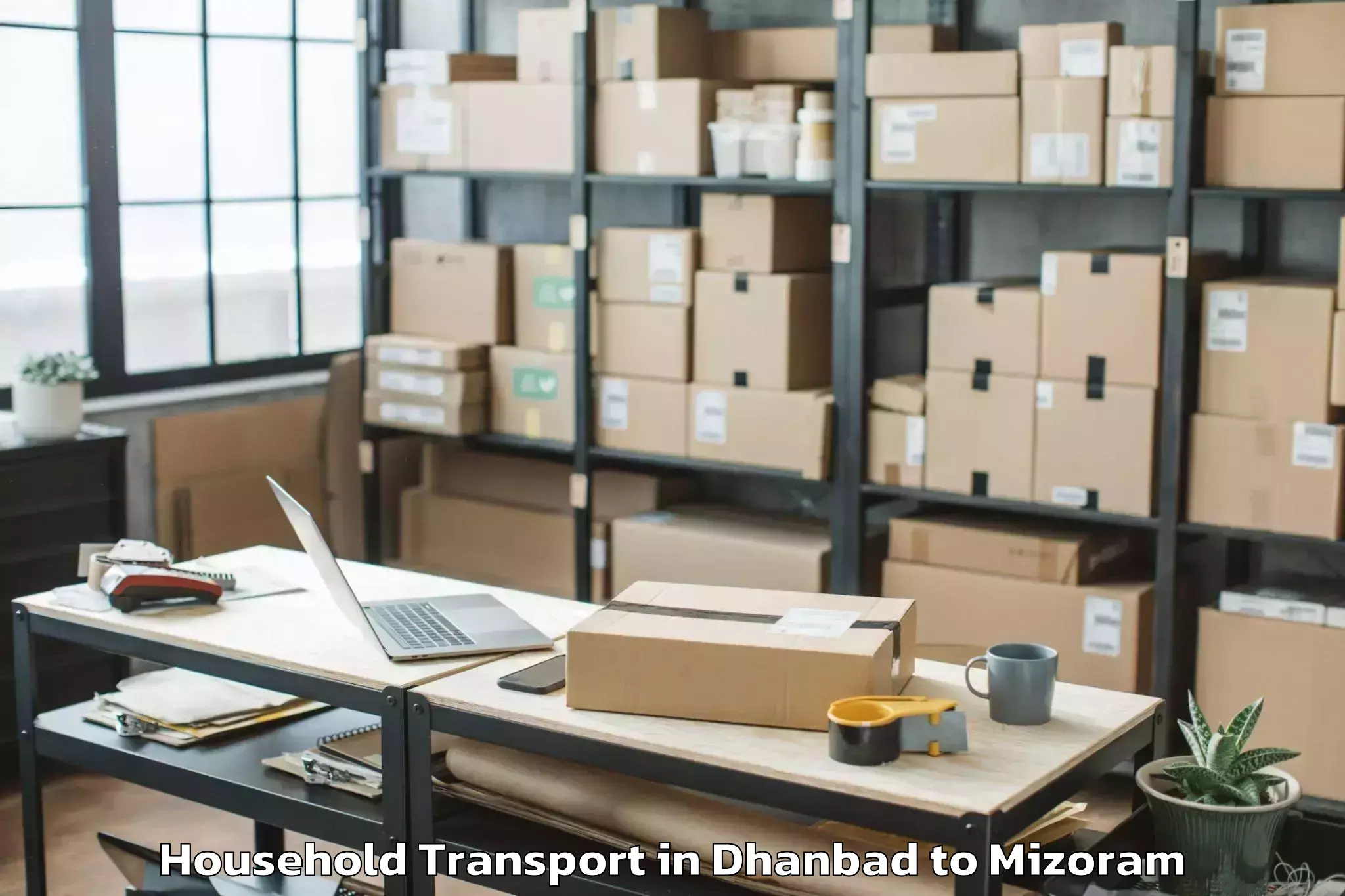 Hassle-Free Dhanbad to Mizoram University Aizawl Household Transport